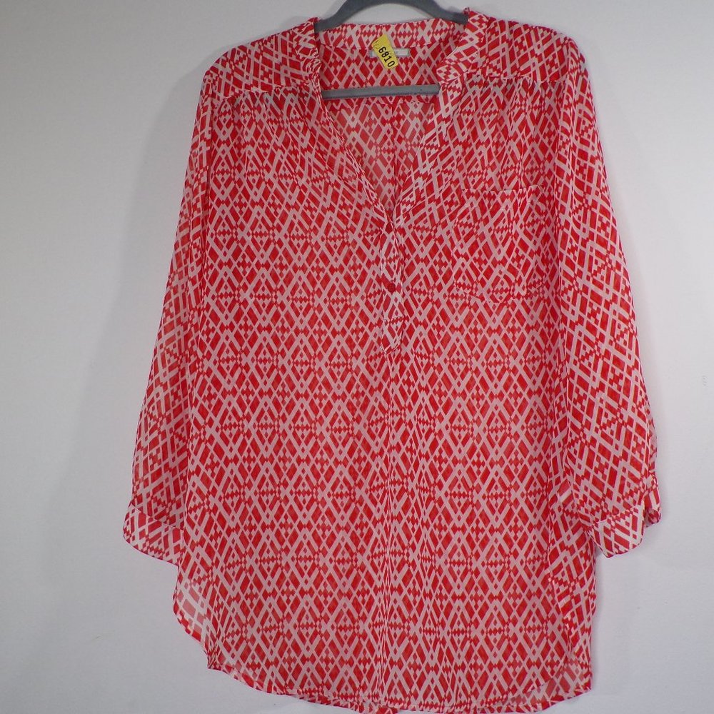 *Pleione Semi Sheer Top, Sz L,